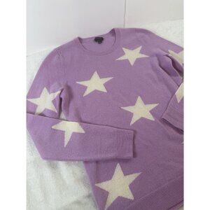 Talbots Lilac Pale Purple Cashmere Star Sweater Preppy Soft Casual Crew Neck Med